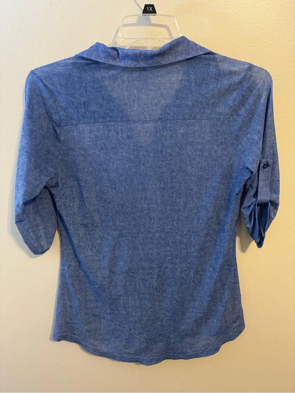Siren Lily Denim-Blue Button-Front Women's Shirt